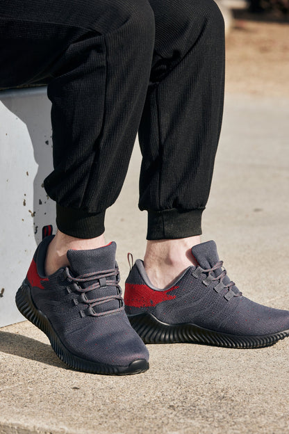 CALTO - Q218 - 2.8 Inches Taller (Grey/Red) - Ultra Lightweight Tallmenshoes.com