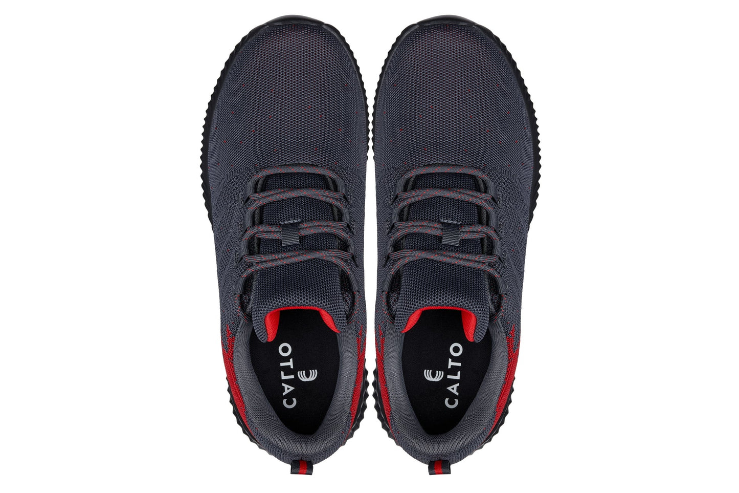 CALTO - Q218 - 2.8 Inches Taller (Grey/Red) - Ultra Lightweight Tallmenshoes.com