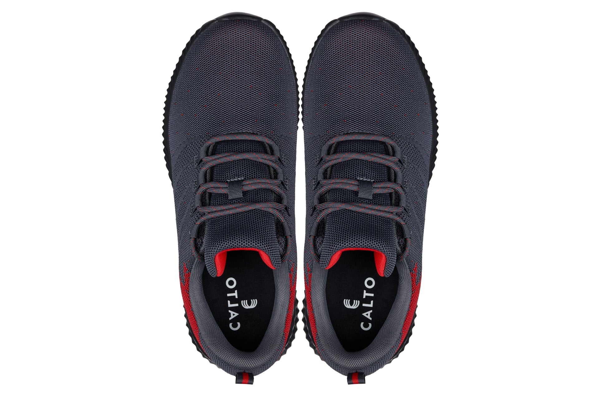CALTO - Q218 - 2.8 Inches Taller (Grey/Red) - Ultra Lightweight Tallmenshoes.com
