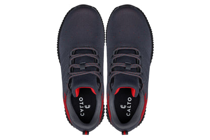 CALTO - Q218 - 2.8 Inches Taller (Grey/Red) - Ultra Lightweight Tallmenshoes.com