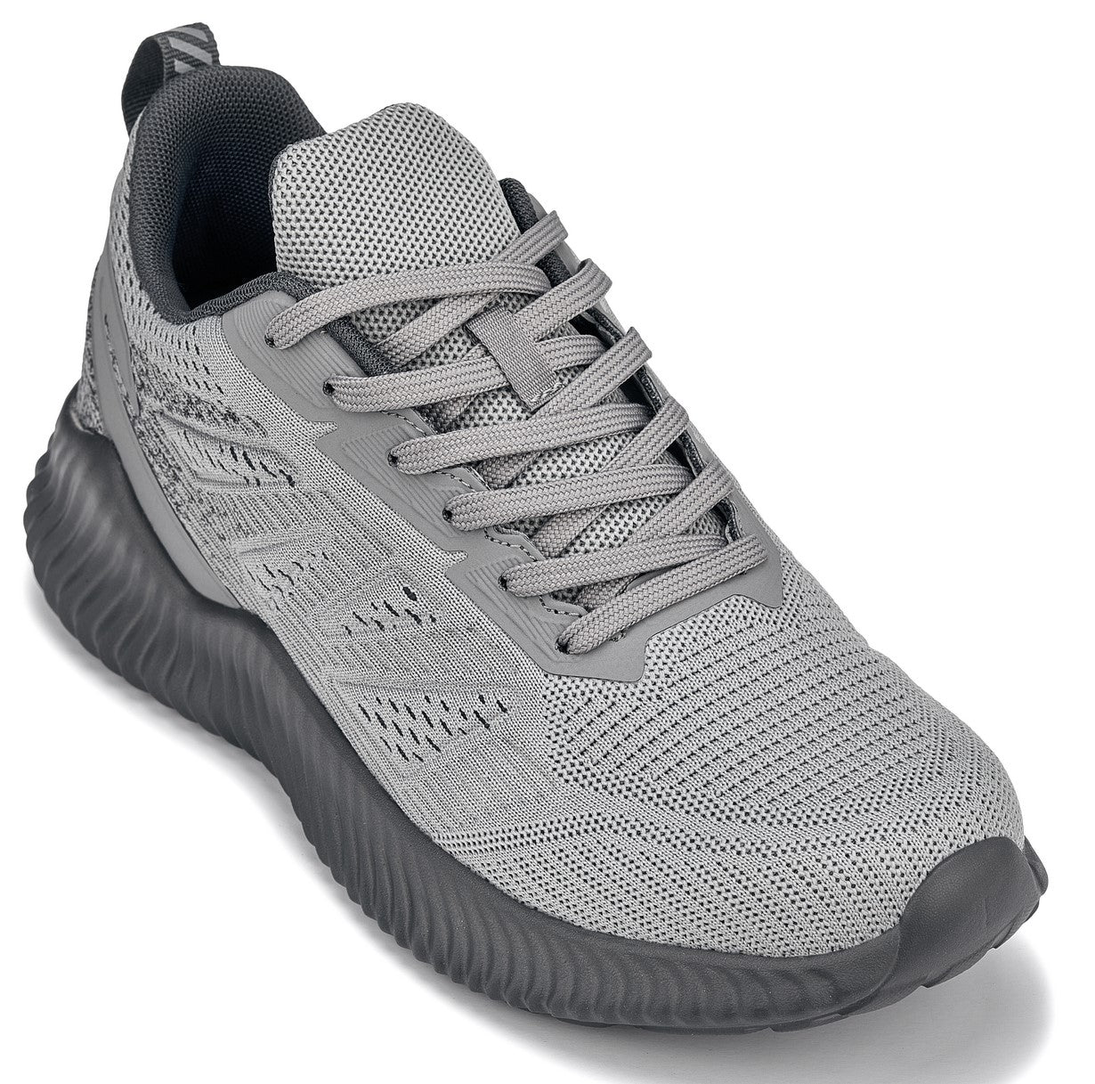 CALTO - Q221 - 2.6 Inches Taller (Cement/Pewter) - Lightweight Sporty Sneakers Tallmenshoes.com