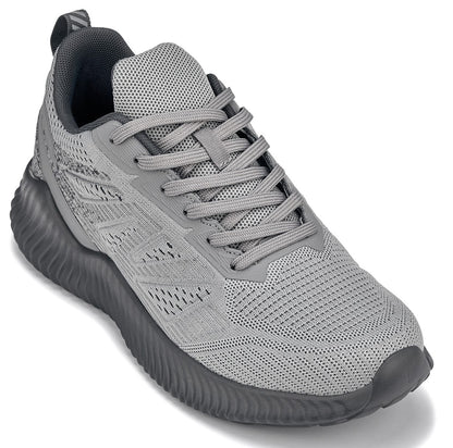 CALTO - Q221 - 2.6 Inches Taller (Cement/Pewter) - Lightweight Sporty Sneakers Tallmenshoes.com