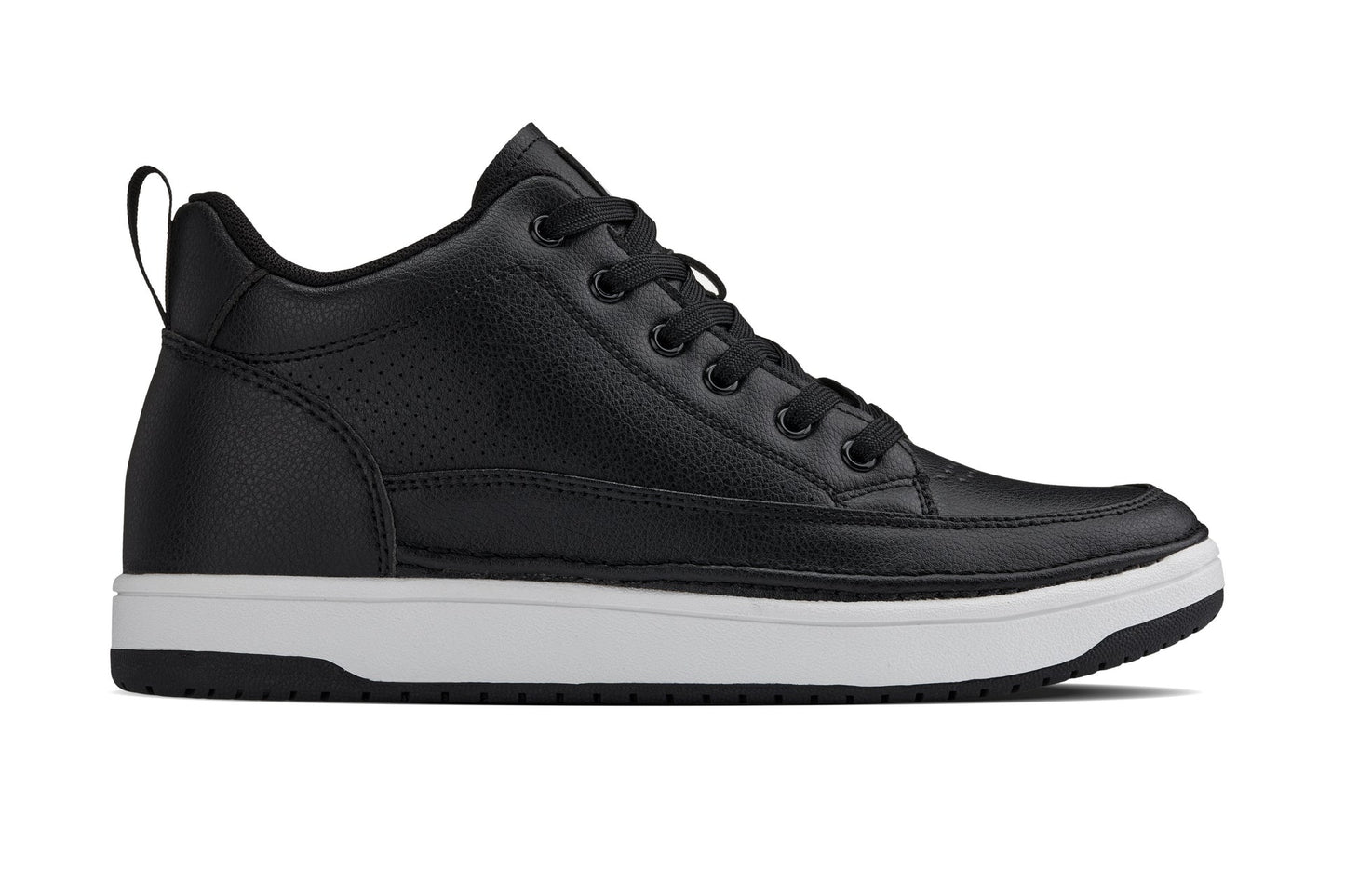CALTO - Q271  - 2 Inches Taller (Black Noir) - Elevated Leatherette Micro-Perforated Sneakers Tallmenshoes.com