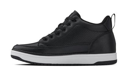 CALTO - Q271  - 2 Inches Taller (Black Noir) - Elevated Leatherette Micro-Perforated Sneakers Tallmenshoes.com