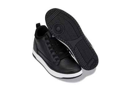 CALTO - Q271  - 2 Inches Taller (Black Noir) - Elevated Leatherette Micro-Perforated Sneakers Tallmenshoes.com