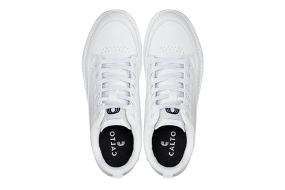 CALTO - Q272  - 2 Inches Taller (White & Gum Sole) -Elevated Leatherette Micro-Perforated Sneakers Tallmenshoes.com