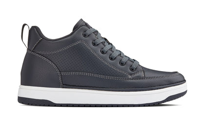 CALTO - Q273  - 2 Inches Taller (Cement Grey) -Elevated Leatherette Micro-Perforated Sneakers Tallmenshoes.com