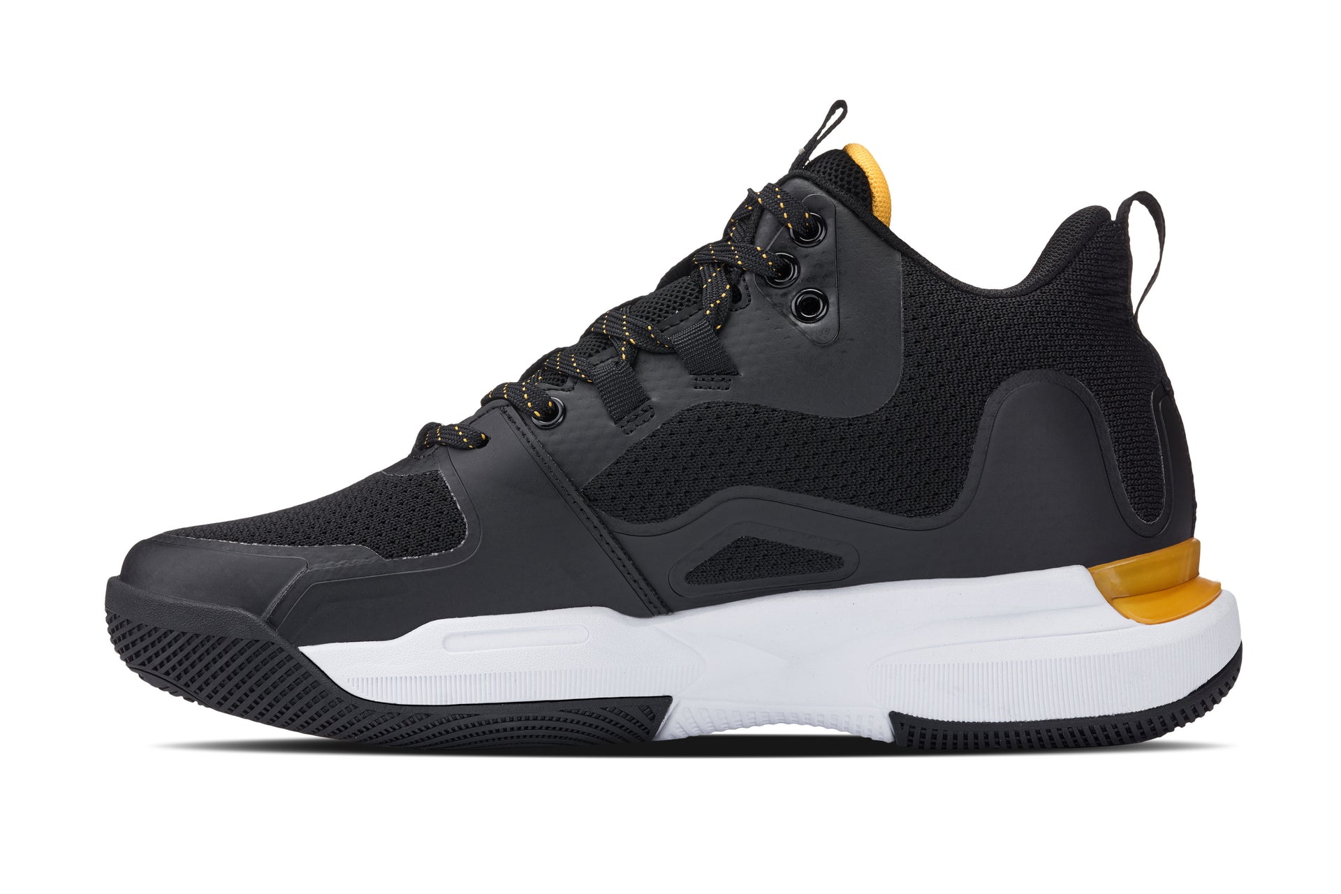 CALTO - Q391 - 3 Inches Taller (Black/Orange) - Basketball High-Top Sneakers Tallmenshoes.com