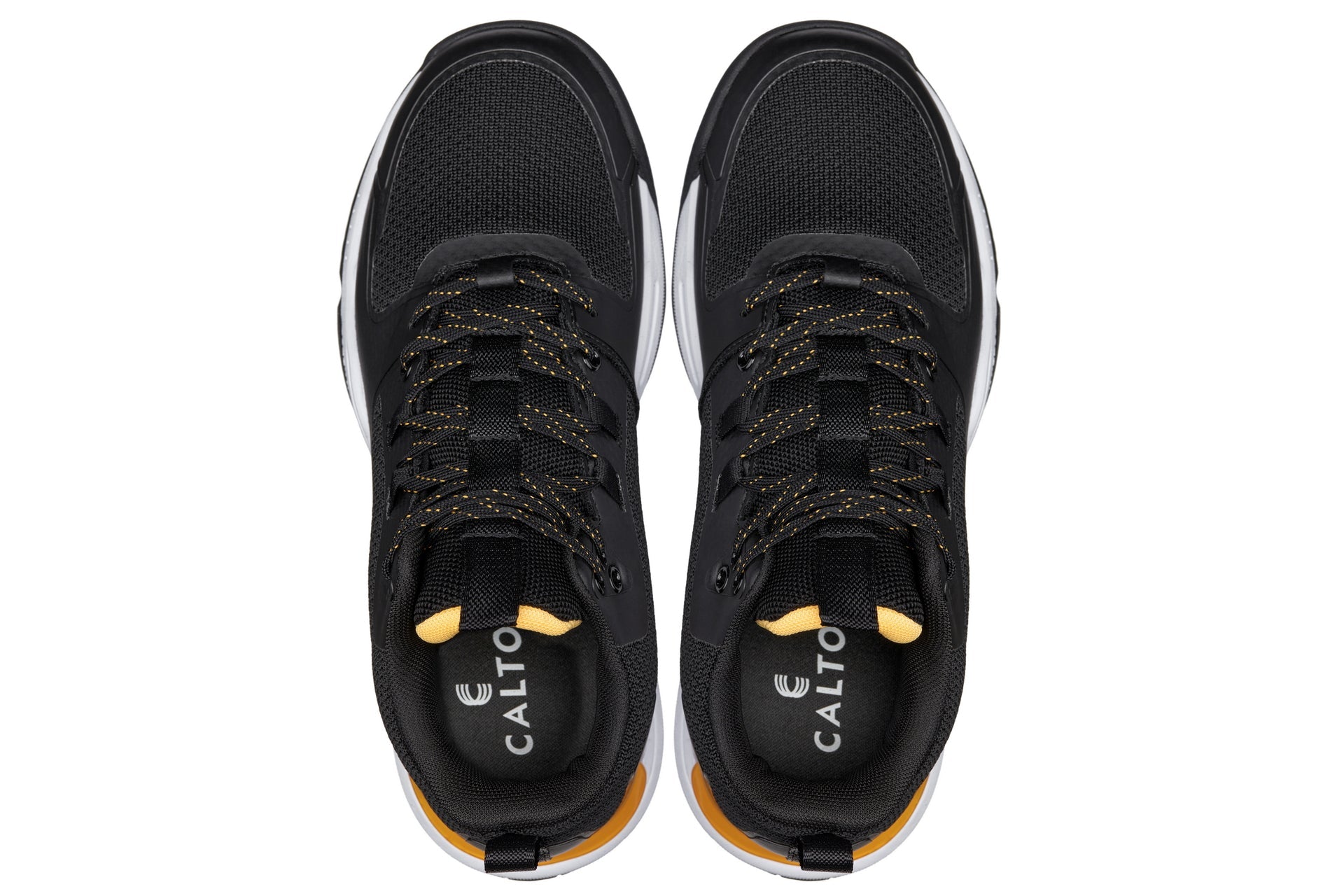 CALTO - Q391 - 3 Inches Taller (Black/Orange) - Basketball High-Top Sneakers Tallmenshoes.com