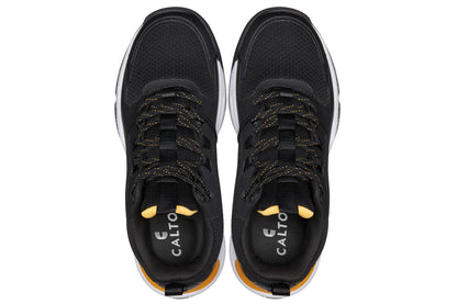 CALTO - Q391 - 3 Inches Taller (Black/Orange) - Basketball High-Top Sneakers Tallmenshoes.com