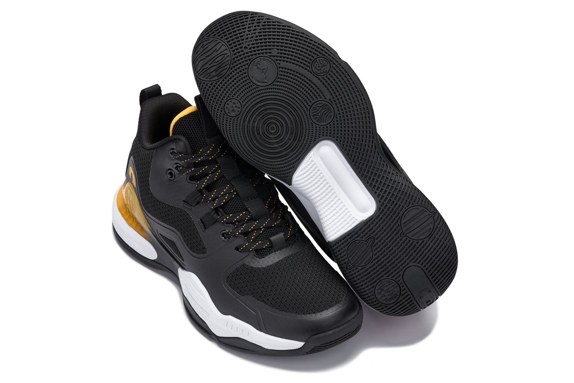 CALTO - Q391 - 3 Inches Taller (Black/Orange) - Basketball High-Top Sneakers Tallmenshoes.com
