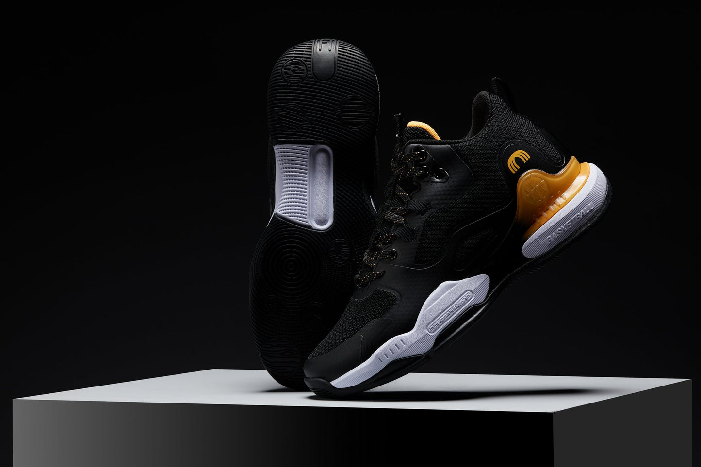 CALTO - Q391 - 3 Inches Taller (Black/Orange) - Basketball High-Top Sneakers Tallmenshoes.com