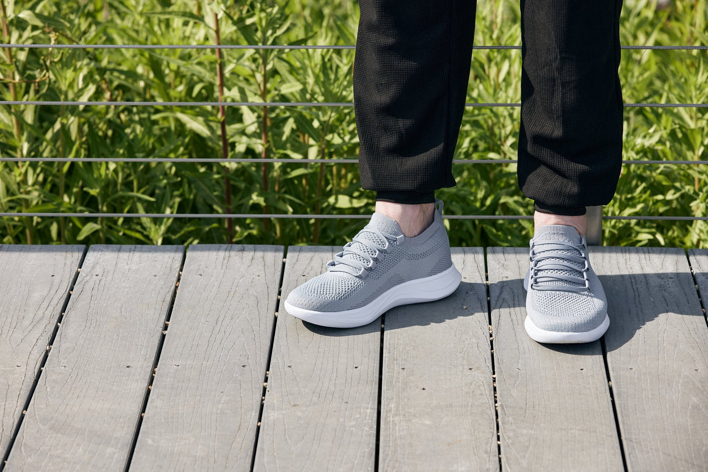 CALTO - QA065 - 2.4 Inches Taller (Grey/White Sole) - Lightweight Knitted Sneakers Tallmenshoes.com