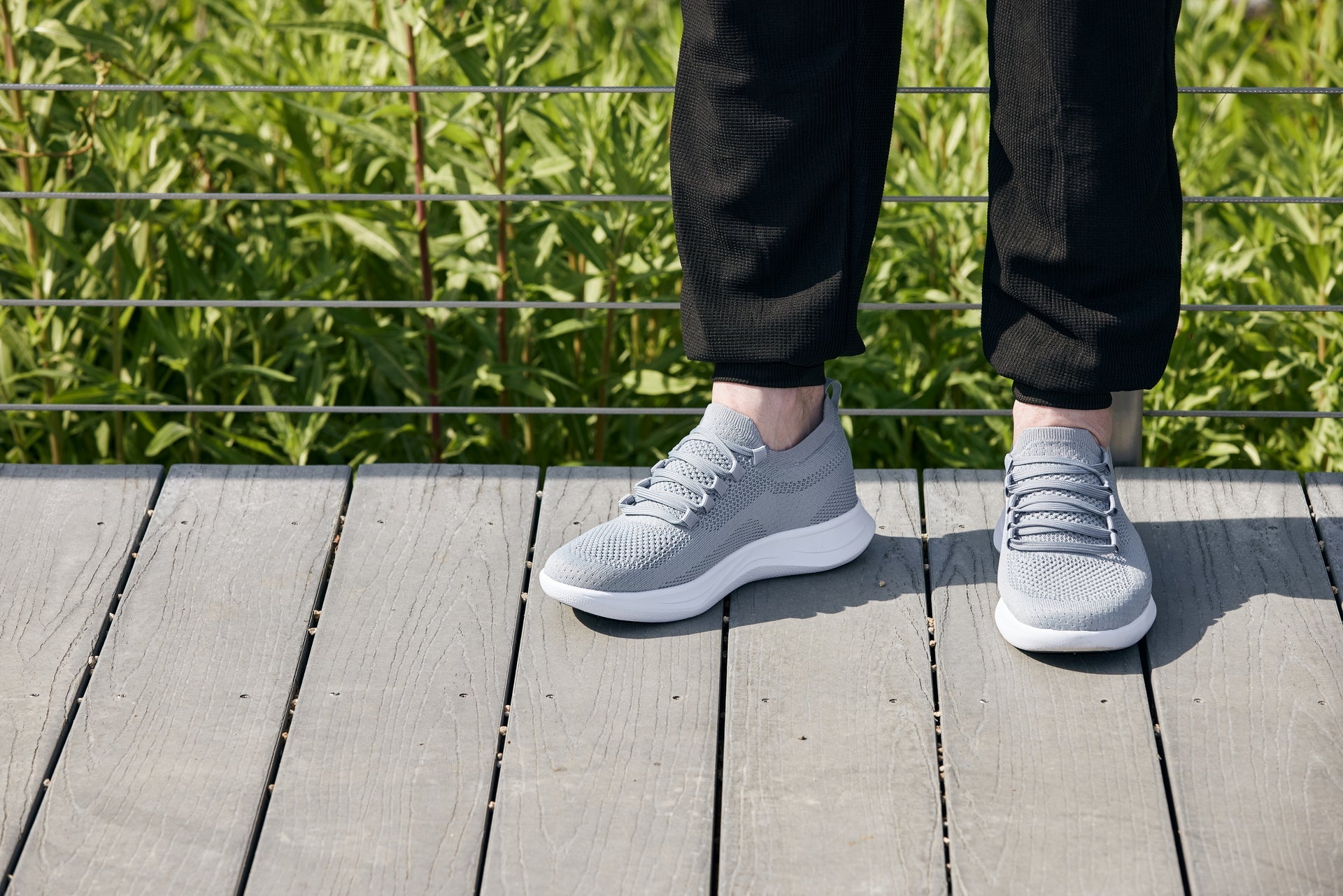 CALTO - QA065 - 2.4 Inches Taller (Grey/White Sole) - Lightweight Knitted Sneakers Tallmenshoes.com
