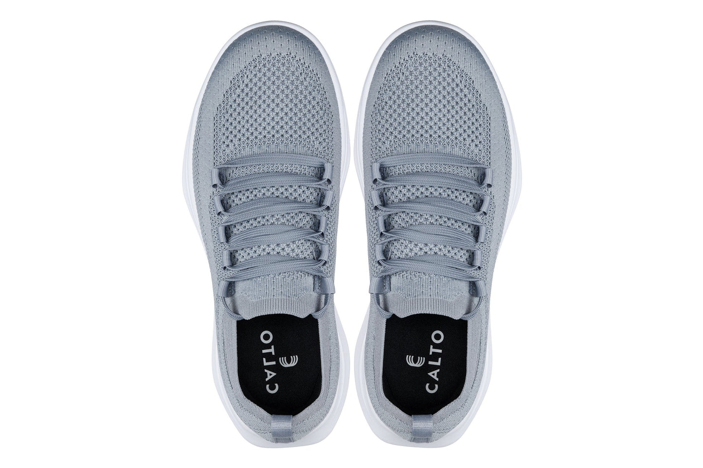 CALTO - QA065 - 2.4 Inches Taller (Grey/White Sole) - Lightweight Knitted Sneakers Tallmenshoes.com