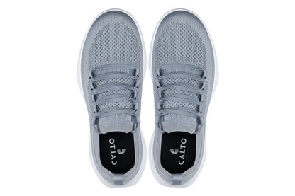 CALTO - QA065 - 2.4 Inches Taller (Grey/White Sole) - Lightweight Knitted Sneakers Tallmenshoes.com