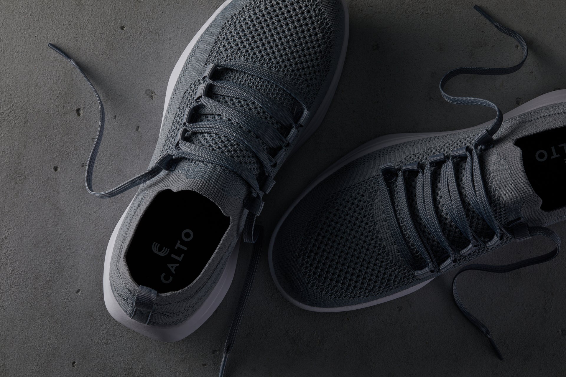CALTO - QA065 - 2.4 Inches Taller (Grey/White Sole) - Lightweight Knitted Sneakers Tallmenshoes.com