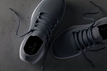 CALTO - QA065 - 2.4 Inches Taller (Grey/White Sole) - Lightweight Knitted Sneakers Tallmenshoes.com