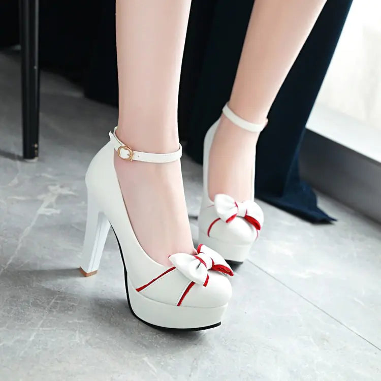 New Women's Waterproof Chunky Heels with Strap
