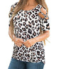 Leopard Print Off-the-Shoulder T-Shirt Sweater