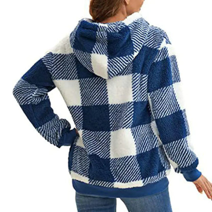 Cozy Women's Plush Hoodie with Drawstring