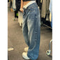 Plus Size High Waist Double Waist Wide Leg Jeans