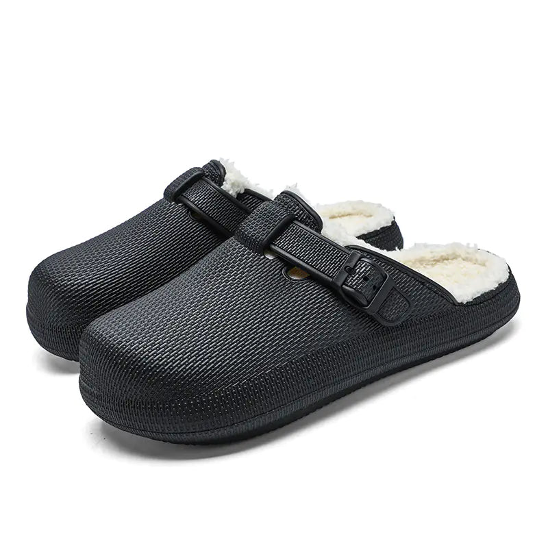 Fleece-Lined Eva Soft Bottom Slippers for Home Travel