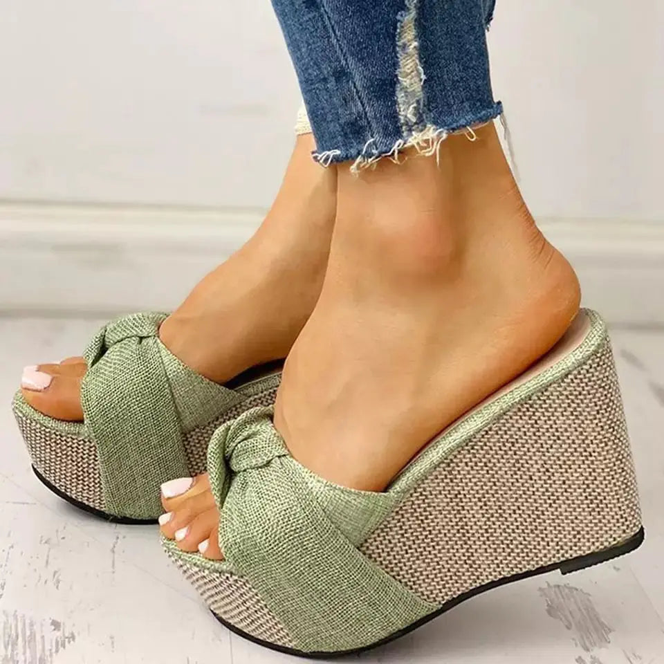 Fashion Slope Women's Bow Sandals and Slippers