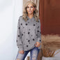 Loose-Fitting V-Neck Long Sleeve Top