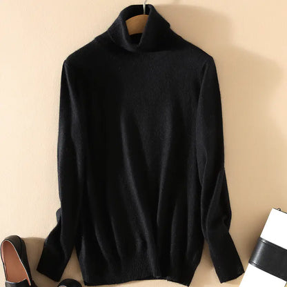 Women's Plus Size Knitted Turtleneck Sweater