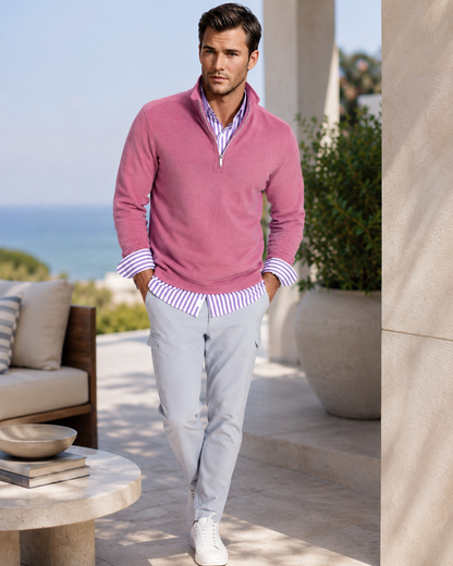 Voey Quarter Zip Sweatshirt - Wine Buki