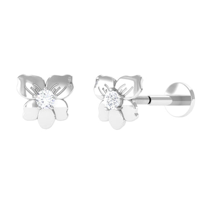 Nature Inspired Diamond Floral Helix Earring