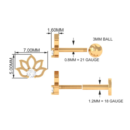 Nature Inspired Diamond Lotus Earring