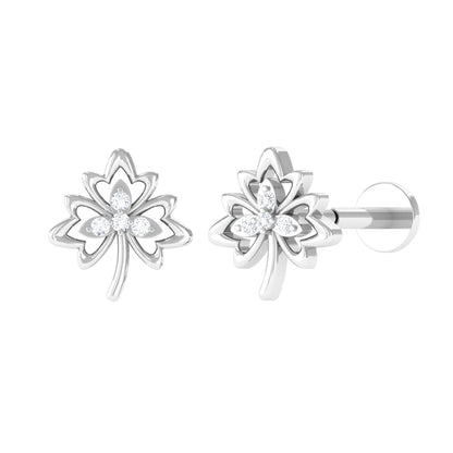 Diamond Nature Inspired Earring for Helix Piercing