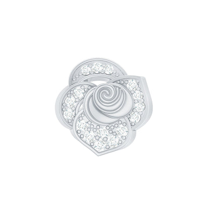 Certified Diamond Floral Earring for Helix Piercing