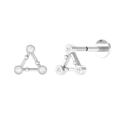 Diamond Open Triangle Earring for Conch Piercing