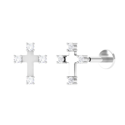 Diamond Cross Cartilage Earring