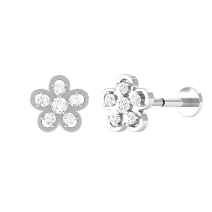 Diamond Floral Helix Earring for Women