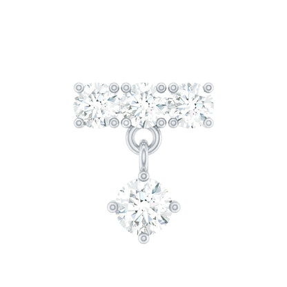 Womens Diamond Drop Earring for Helix Piercing