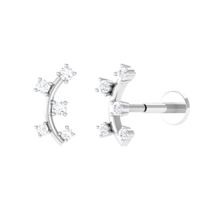 Diamond Curved Crawler Earring