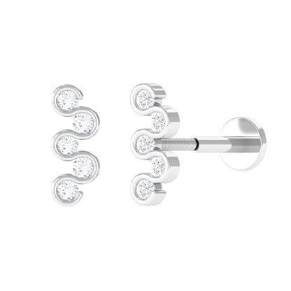 Diamond Zig Zag Bubble Crawler Earring