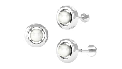 Circle Freshwater Pearl Earring for Helix Piercing
