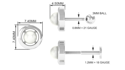 Circle Freshwater Pearl Earring for Helix Piercing