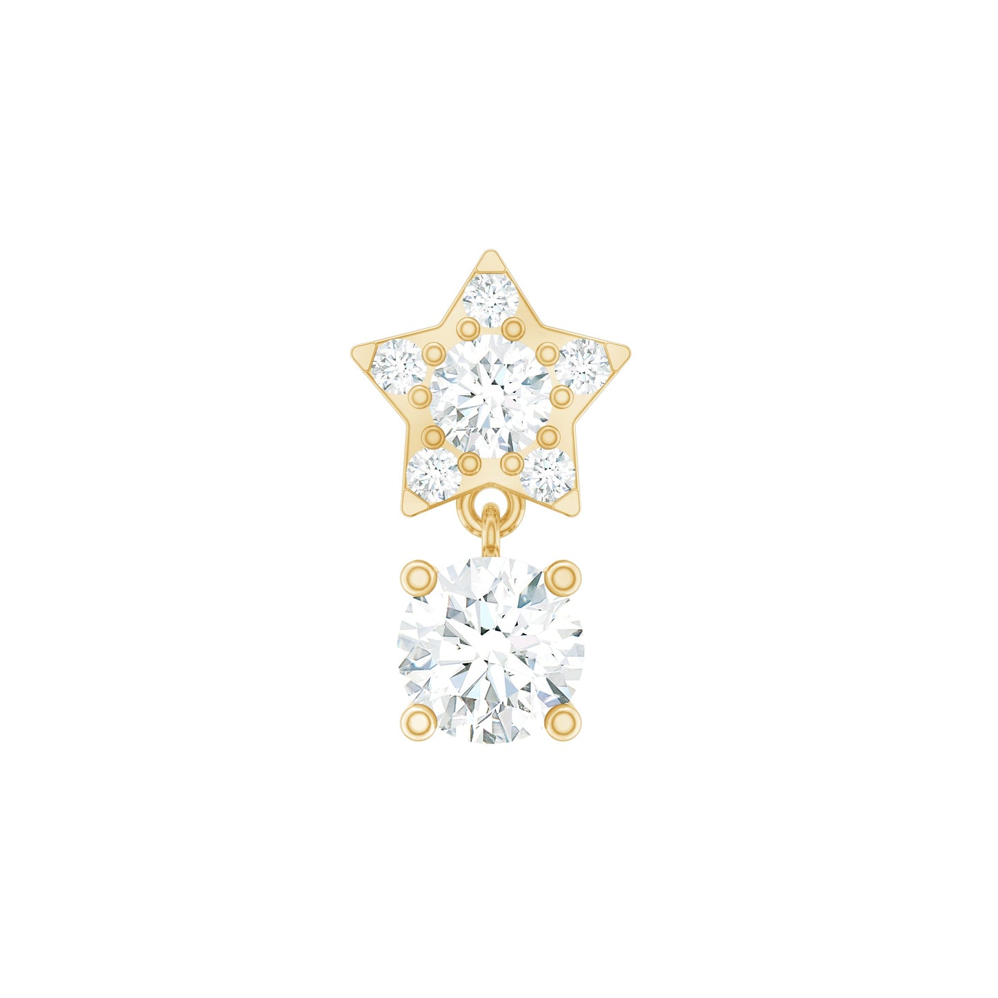 Star Diamond Drop Earring for Helix Piercing