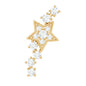 Certified Diamond Star Crawler Earring for Helix Piercing