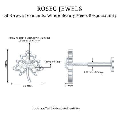 Diamond Nature Inspired Earring for Helix Piercing