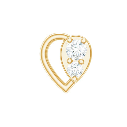 Diamond Heart Earring for Conch Piercing