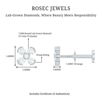 Round Diamond Minimal Helix Earring