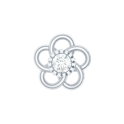 Diamond Flower Earring for Cartilage Piercing