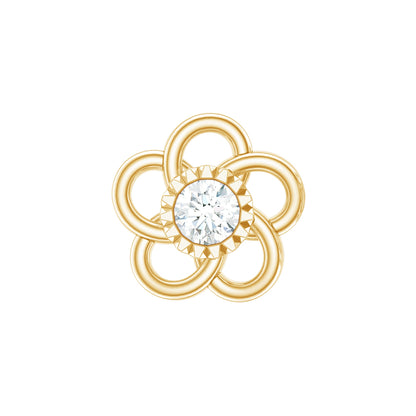 Diamond Flower Earring for Cartilage Piercing